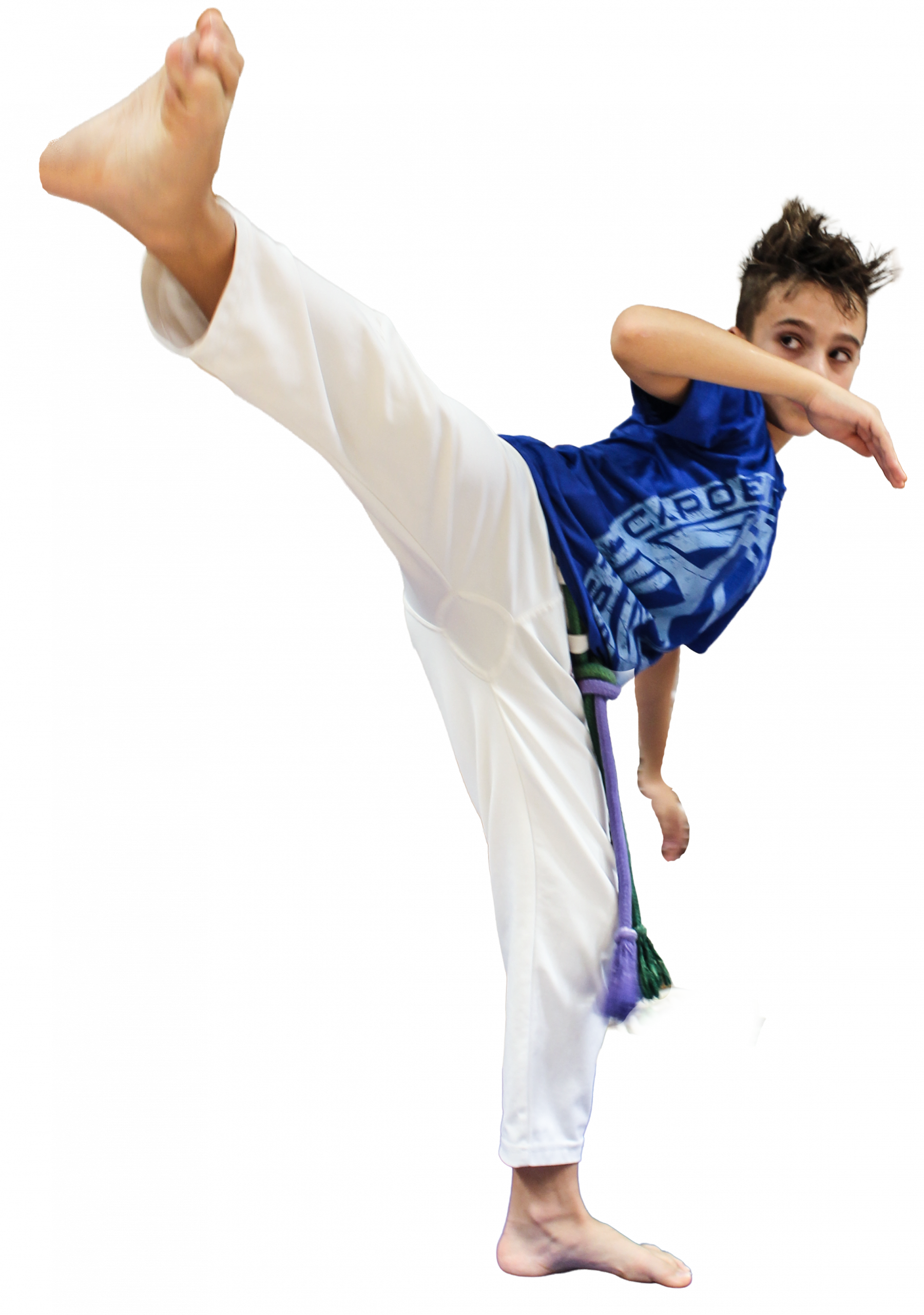 Child throwing a capoeira kick