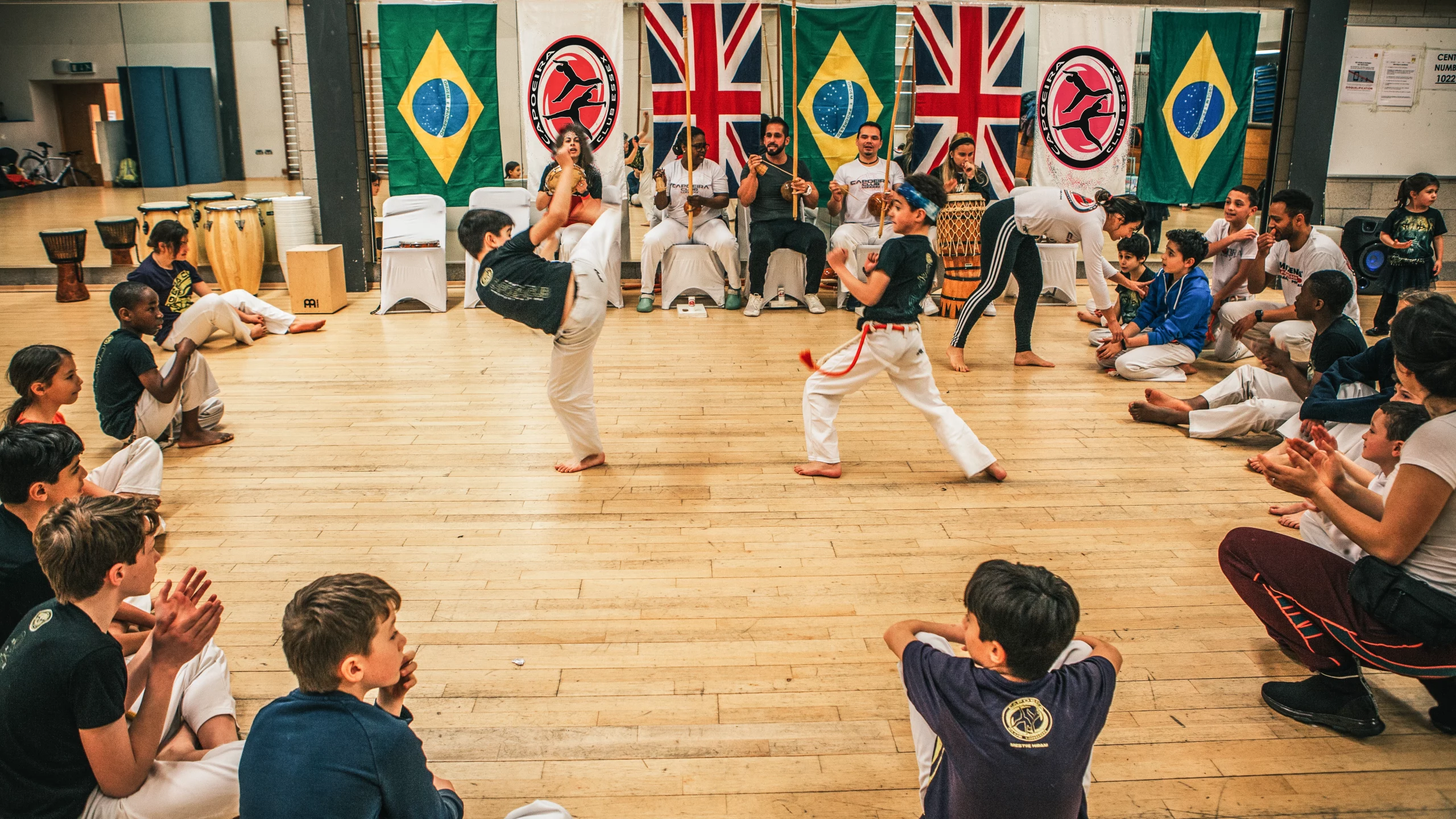 Children in a Capoeira class
